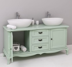 Casa Padrino Mueble de lavabo estilo rústico con 2 puertas y 3 cajones, 158 x 54 x 75 cm Casa Padrino Mueble de lavabo estilo rústico con 2 puertas y 3 cajones, 158 x 54 x 75 cm