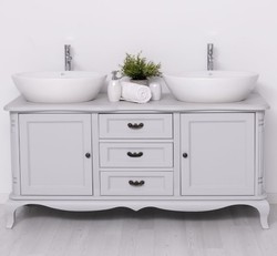 Casa Padrino Mueble de lavabo estilo rústico con 2 puertas y 3 cajones, 158 x 54 x 75 cm Casa Padrino Mueble de lavabo estilo rústico con 2 puertas y 3 cajones, 158 x 54 x 75 cm