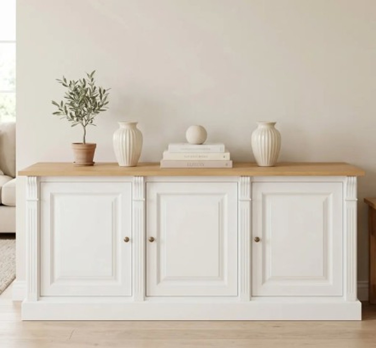 Casa Padrino Display Cabinet Country Style with 3 doors, 179 x 51 x 78 cm Casa Padrino Display Cabinet Country Style with 3 doors, 179 x 51 x 78 cm