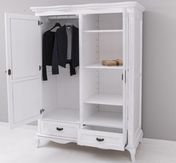 Casa Padrino Guardaroba stile country con 2 ante e 2 cassetti, 140 x 70 x 190 cm