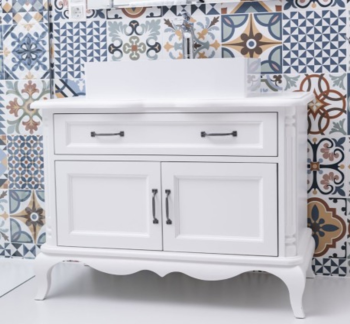 Casa Padrino Mueble de lavabo estilo rústico con 2 puertas y 1 cajón, 100 x 57 x 75 cm Casa Padrino Mueble de lavabo estilo rústico con 2 puertas y 1 cajón, 100 x 57 x 75 cm