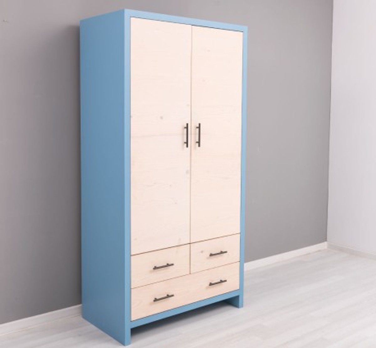 Casa Padrino Kleiderschrank im Landhausstil mit 2 Türen und 3 Schubladen, 100 x 55 x 200 cm