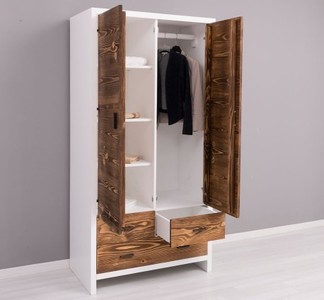 Casa Padrino Kleiderschrank im Landhausstil mit 2 Türen und 3 Schubladen, 100 x 55 x 200 cm
