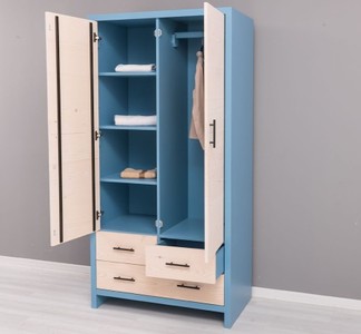 Casa Padrino Kleiderschrank im Landhausstil mit 2 Türen und 3 Schubladen, 100 x 55 x 200 cm