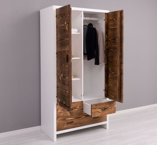 Casa Padrino Kleiderschrank im Landhausstil mit 2 Türen und 3 Schubladen, 100 x 55 x 200 cm