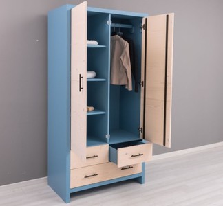 Casa Padrino Kleiderschrank im Landhausstil mit 2 Türen und 3 Schubladen, 100 x 55 x 200 cm