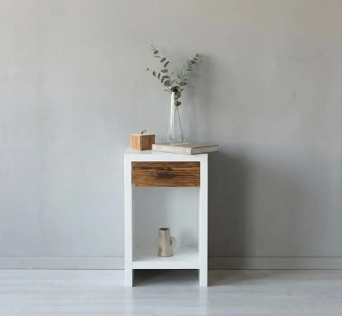 Casa Padrino Mesita de noche estilo rústico con 1 cajón, 45 x 30 x 74 cm Casa Padrino Mesita de noche estilo rústico con 1 cajón, 45 x 30 x 74 cm