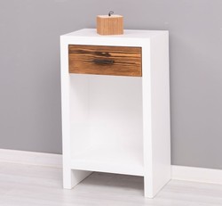 Casa Padrino Mesita de noche estilo rústico con 1 cajón, 45 x 30 x 74 cm Casa Padrino Mesita de noche estilo rústico con 1 cajón, 45 x 30 x 74 cm