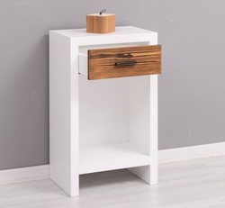 Casa Padrino Mesita de noche estilo rústico con 1 cajón, 45 x 30 x 74 cm Casa Padrino Mesita de noche estilo rústico con 1 cajón, 45 x 30 x 74 cm