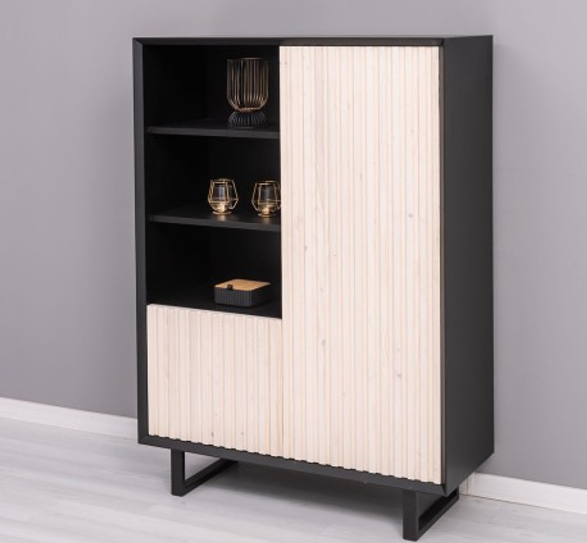 Casa Padrino Schrank im Landhausstil mit 2 Türen, 101 x 40 x 140 cm