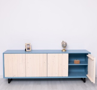 Casa Padrino Kommode im Landhausstil mit 4 Türen, 214 x 50 x 78 cm