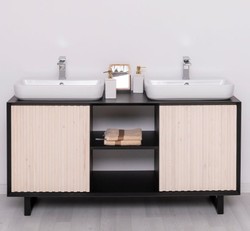 Casa Padrino Meuble-lavabo style campagne avec 2 portes, 150 x 50 x 76 cm Casa Padrino Meuble-lavabo style campagne avec 2 portes, 150 x 50 x 76 cm