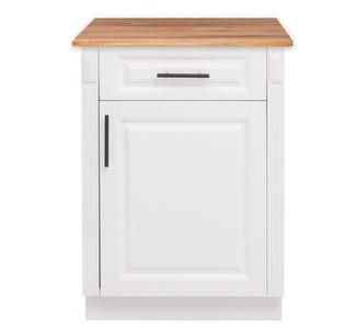 Casa Padrino Mobile da cucina stile country con 1 anta, 1 cassetto e piano in rovere, 64 x 60 x 89 cm