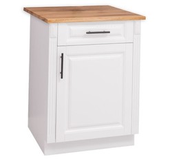 Casa Padrino Mobile da cucina stile country con 1 anta, 1 cassetto e piano in rovere, 64 x 60 x 89 cm