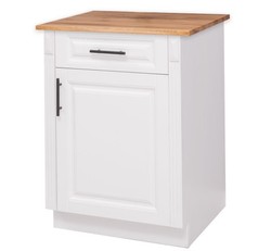 Casa Padrino Mobile da cucina stile country con 1 anta, 1 cassetto e piano in rovere, 64 x 60 x 89 cm