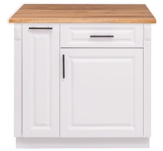Casa Padrino Mobile da cucina stile country con 1 anta, 1 cassetto e piano in rovere, 94 x 60 x 89 cm