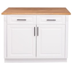 Casa Padrino Mueble de cocina estilo rústico con 2 puertas, 2 cajones y tablero de roble, 114 x 60 x 89 cm Casa Padrino Mueble de cocina estilo rústico con 2 puertas, 2 cajones y tablero de roble, 114 x 60 x 89 cm