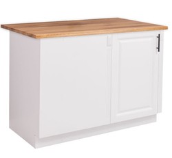 Casa Padrino Meuble de cuisine style campagne avec 1 porte et plateau en chêne, 120 x 60 x 89 cm