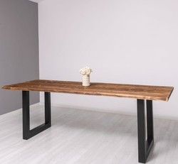 Casa Padrino Tablero de mesa estilo rústico, 210 x 100 x 4 cm Casa Padrino Tablero de mesa estilo rústico, 210 x 100 x 4 cm