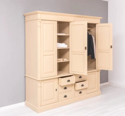 Casa Padrino Armoire à vêtements style campagne avec 6 portes et 6 tiroirs, 198 x 59 x 200 cm