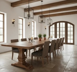 Casa Padrino Mesa de comedor estilo rústico, 365 x 100 x 78 cm Casa Padrino Mesa de comedor estilo rústico, 365 x 100 x 78 cm