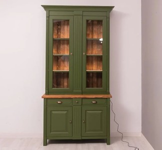 Casa Padrino Vitrine im Landhausstil mit 2 Türen, 110 x 50 x 230 cm