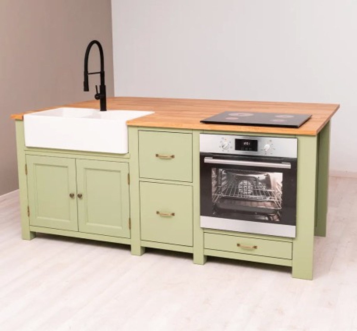 Casa Padrino Kitchen Cabinet Country Style with oak top, 208 x 140 x 90 cm Casa Padrino Kitchen Cabinet Country Style with oak top, 208 x 140 x 90 cm