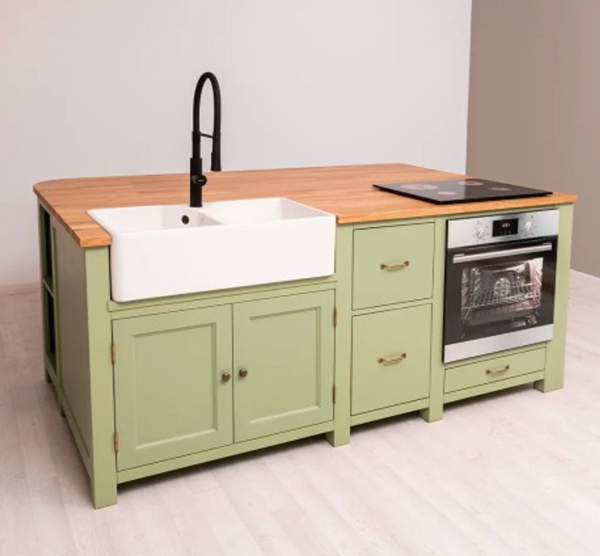 Casa Padrino Kitchen Cabinet Country Style with oak top, 208 x 140 x 90 cm Casa Padrino Kitchen Cabinet Country Style with oak top, 208 x 140 x 90 cm