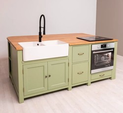 Casa Padrino Kitchen Cabinet Country Style with oak top, 208 x 140 x 90 cm Casa Padrino Kitchen Cabinet Country Style with oak top, 208 x 140 x 90 cm