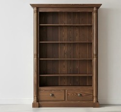 Casa Padrino Bücherregal im Landhausstil mit 2 Schubladen, 140 x 38 x 200 cm Casa Padrino Bücherregal im Landhausstil mit 2 Schubladen, 140 x 38 x 200 cm