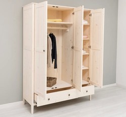 Casa Padrino Wardrobe Country Style with 3 doors, 141 x 55 x 200 cm Casa Padrino Wardrobe Country Style with 3 doors, 141 x 55 x 200 cm