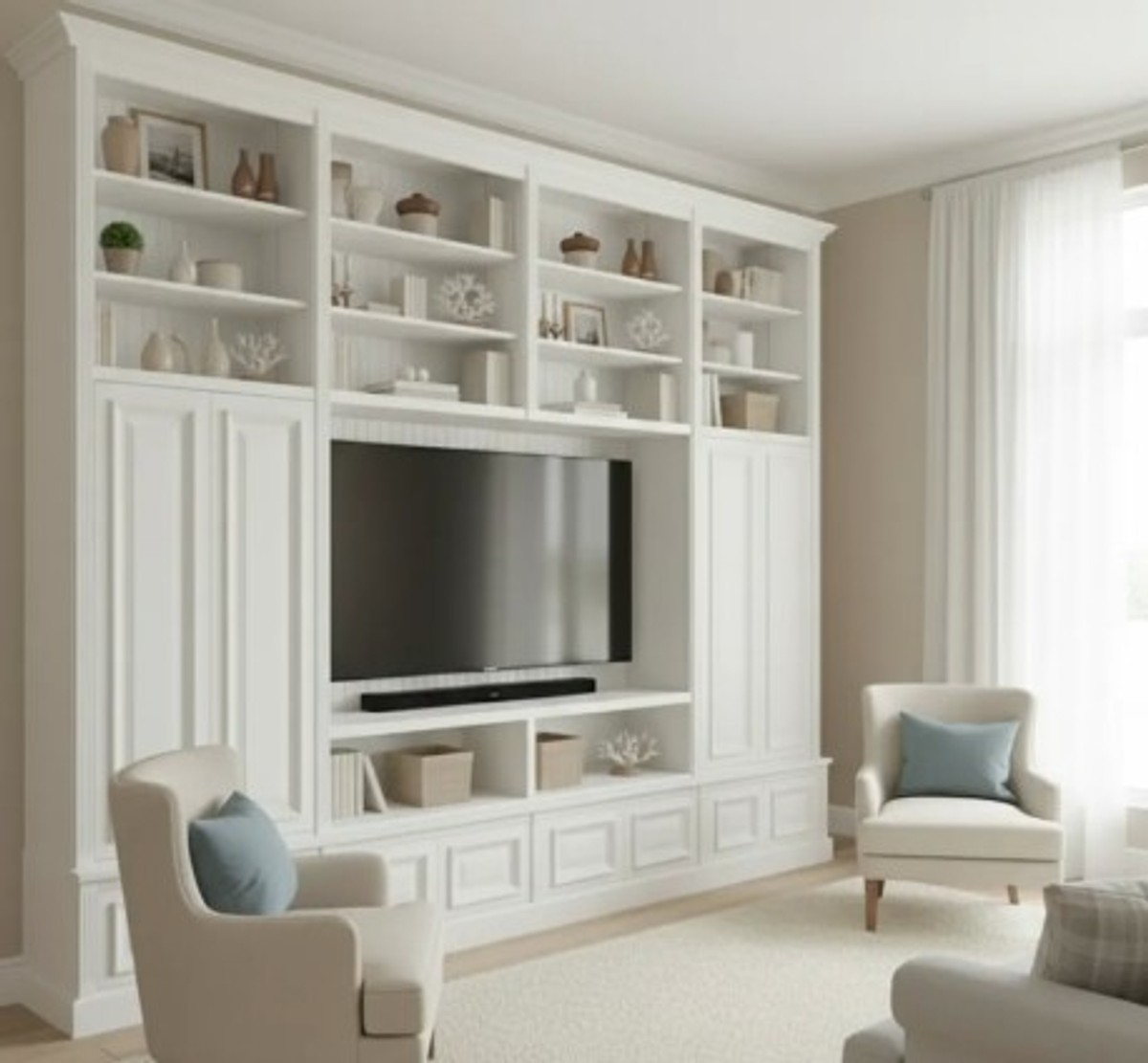 Casa Padrino Mueble de TV estilo rústico, 396 x 50 x 280 cm Casa Padrino Mueble de TV estilo rústico, 396 x 50 x 280 cm