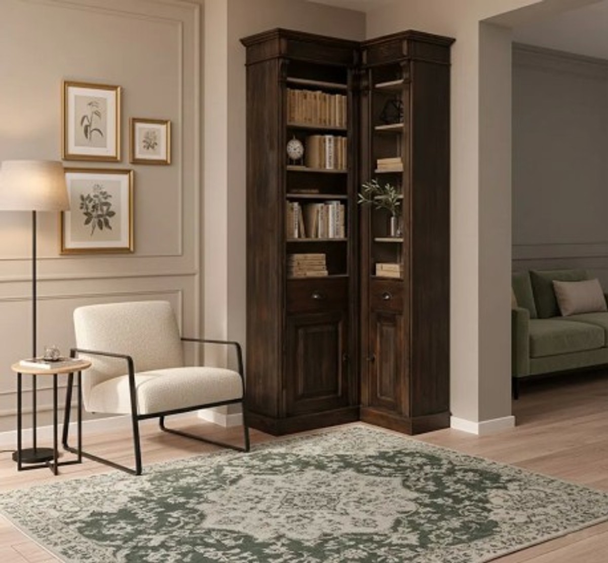 Casa Padrino Bücherregal im Landhausstil, 180 x 39 x 235 cm Casa Padrino Bücherregal im Landhausstil, 180 x 39 x 235 cm