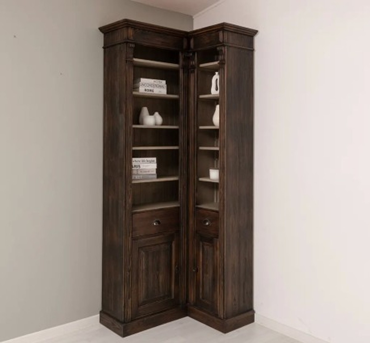 Casa Padrino Bücherregal im Landhausstil, 180 x 39 x 235 cm Casa Padrino Bücherregal im Landhausstil, 180 x 39 x 235 cm