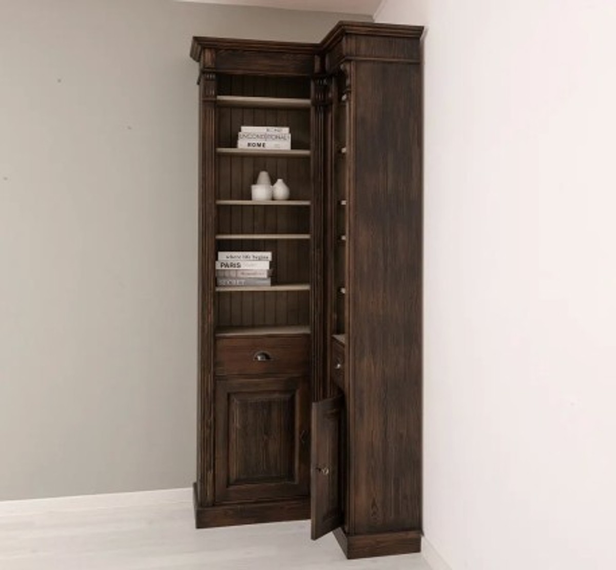 Casa Padrino Bücherregal im Landhausstil, 180 x 39 x 235 cm Casa Padrino Bücherregal im Landhausstil, 180 x 39 x 235 cm