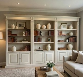 Casa Padrino Bücherregal im Landhausstil, 340 x 46 x 197 cm