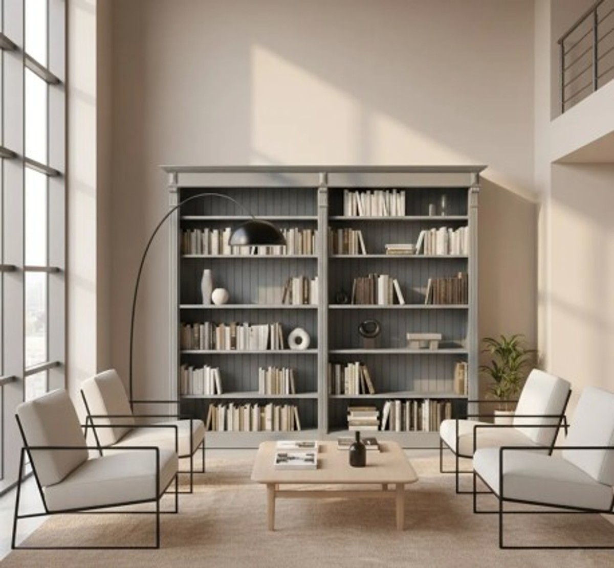 Casa Padrino Bücherregal im Landhausstil, 230 x 39 x 197 cm Casa Padrino Bücherregal im Landhausstil, 230 x 39 x 197 cm