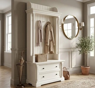 Casa Padrino Garderobe im Landhausstil, 100 x 42 x 190 cm
