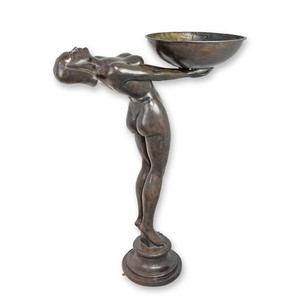 Casa Padrino Sculpture en Bronze Art Déco de Luxe Danseuse avec Vasque Bronze 58 x 112 x H. 147 cm - Fontaine en Bronze - Vasque à Oiseaux - Décoration de Jardin & Terrasse Casa Padrino Sculpture en Bronze Art Déco de Luxe Danseuse avec Vasque Bronze 58 x 112 x H. 147 cm - Fontaine en Bronze - Vasque à Oiseaux - Décoration de Jardin & Terrasse