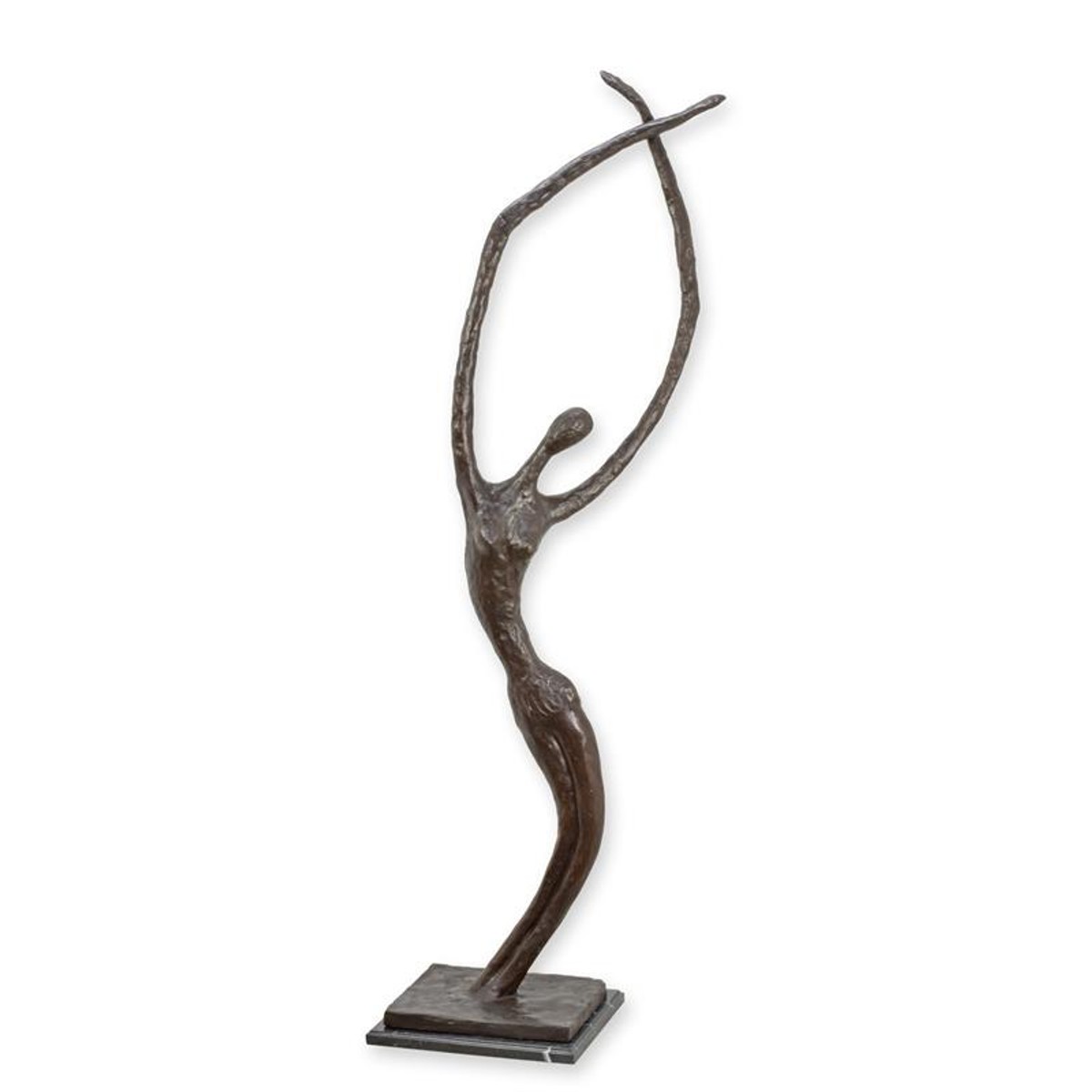 Casa Padrino Luxus Bronzefigur Moderne Tänzerin Bronze / Schwarz 48 x 59,5 x H. 175,4 cm - Große Bronze Skulptur mit Marmorsockel - Moderne Deko Casa Padrino Luxus Bronzefigur Moderne Tänzerin Bronze / Schwarz 48 x 59,5 x H. 175,4 cm - Große Bronze Skulptur mit Marmorsockel - Moderne Deko