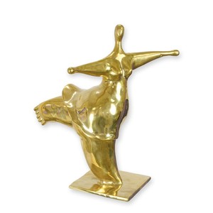 Casa Padrino Luxury Bronze Sculpture Modern Dancer Gold 37 x 43.5 x H. 48.7 cm - Bronze Sculpture - Decorative Figure - Modern Living Room Decor Casa Padrino Luxury Bronze Sculpture Modern Dancer Gold 37 x 43.5 x H. 48.7 cm - Bronze Sculpture - Decorative Figure - Modern Living Room Decor