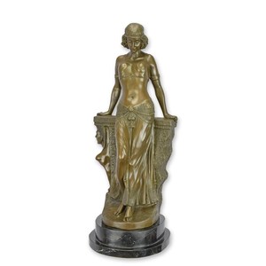 Casa Padrino Luxury Art Nouveau Bronze Sculpture Oriental Dancer Bronze / Black 22.9 x 21.5 x H. 57 cm - Bronze Sculpture with Marble Base - Baroque & Art Nouveau Decor Casa Padrino Luxury Art Nouveau Bronze Sculpture Oriental Dancer Bronze / Black 22.9 x 21.5 x H. 57 cm - Bronze Sculpture with Marble Base - Baroque & Art Nouveau Decor