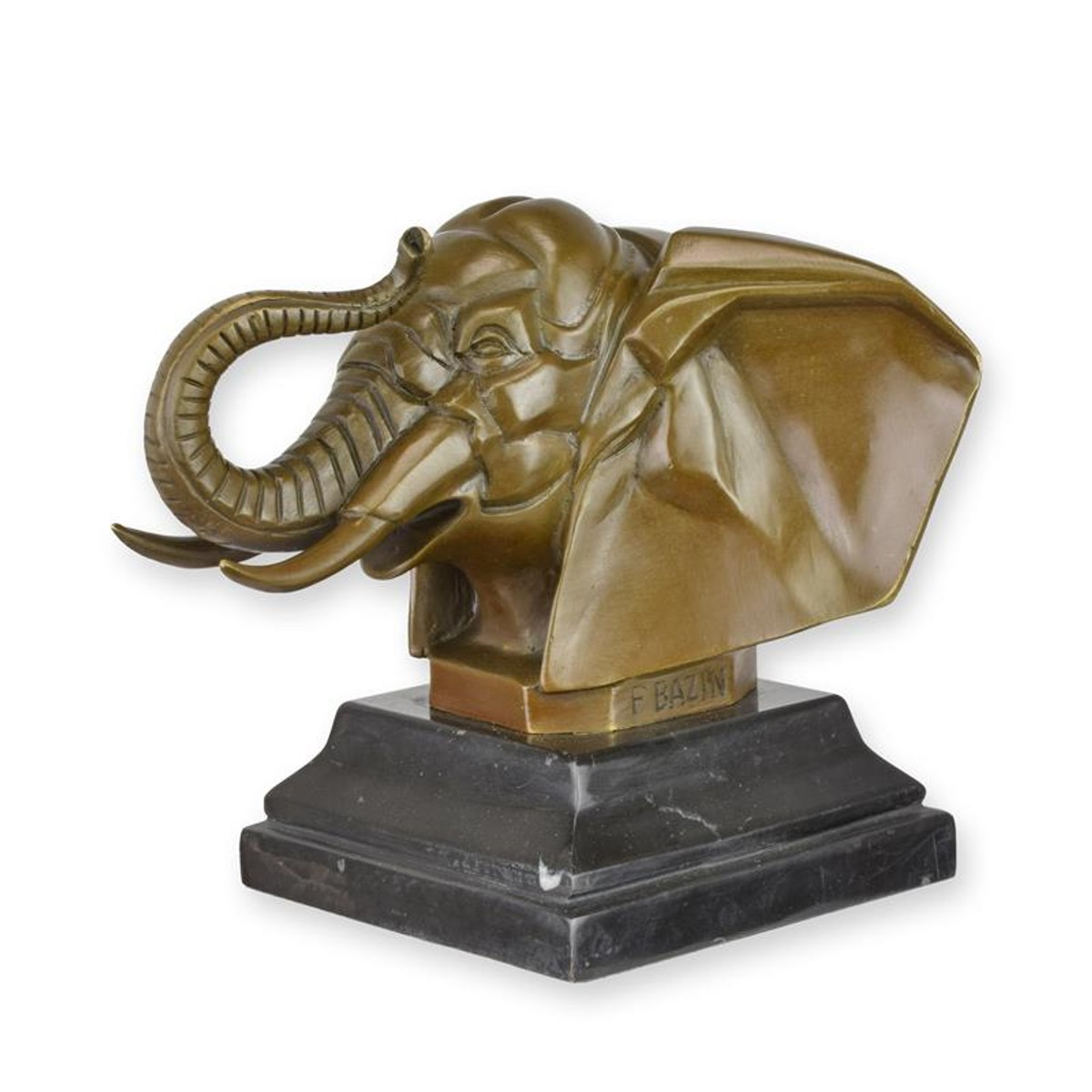 Casa Padrino Escultura de Bronce de Lujo Cabeza de Elefante Bronce / Negro 17,9 x 17,6 x H. 16,2 cm - Escultura de Bronce con Base de Mármol - Figura Decorativa Elefante - Escultura de Animal Casa Padrino Escultura de Bronce de Lujo Cabeza de Elefante Bronce / Negro 17,9 x 17,6 x H. 16,2 cm - Escultura de Bronce con Base de Mármol - Figura Decorativa Elefante - Escultura de Animal