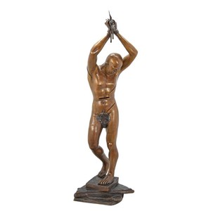Casa Padrino Luxus Bronze Skulptur Männerakt auf Felssockel Bronze / Braun 58 x H. 190 cm - Lebensgroße Bronzefigur - Große Deko Figur Casa Padrino Luxus Bronze Skulptur Männerakt auf Felssockel Bronze / Braun 58 x H. 190 cm - Lebensgroße Bronzefigur - Große Deko Figur