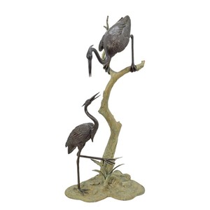 Casa Padrino Luxus Bronze Brunnen Zwei Reiher am Ast Bronze / Grün 55 x 65 x H. 148 cm - Gartenbrunnen - Wasserspiel - Gartendeko Casa Padrino Luxus Bronze Brunnen Zwei Reiher am Ast Bronze / Grün 55 x 65 x H. 148 cm - Gartenbrunnen - Wasserspiel - Gartendeko