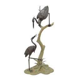 Casa Padrino Fontaine en Bronze de Luxe Deux Hérons sur une Branche Bronze / Vert 55 x 65 x H. 148 cm - Fontaine de Jardin - Jeu d'Eau - Décoration de Jardin Casa Padrino Fontaine en Bronze de Luxe Deux Hérons sur une Branche Bronze / Vert 55 x 65 x H. 148 cm - Fontaine de Jardin - Jeu d'Eau - Décoration de Jardin