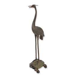 Casa Padrino Luxus Bronze Brunnen Reiher auf Schildkröte Bronze / Grün 60 x 45 x H. 175 cm - Gartenbrunnen - Wasserspiel - Gartendeko Casa Padrino Luxus Bronze Brunnen Reiher auf Schildkröte Bronze / Grün 60 x 45 x H. 175 cm - Gartenbrunnen - Wasserspiel - Gartendeko