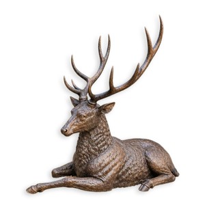 Casa Padrino Luxus Bronze Skulptur Liegender Hirsch Kopf Links Bronze / Braun 235 x H. 180 cm - Lebensgroße Bronzefigur - Riesige Gartenfigur - Garten Deko Casa Padrino Luxus Bronze Skulptur Liegender Hirsch Kopf Links Bronze / Braun 235 x H. 180 cm - Lebensgroße Bronzefigur - Riesige Gartenfigur - Garten Deko