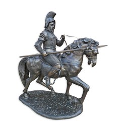 Casa Padrino Scultura in Bronzo di Lusso Cavaliere a Cavallo con Lancia Bronzo / Nero 150 x H. 145 cm - Enorme Figura in Bronzo - Decorazione Medievale - Grande Figura da Giardino Casa Padrino Scultura in Bronzo di Lusso Cavaliere a Cavallo con Lancia Bronzo / Nero 150 x H. 145 cm - Enorme Figura in Bronzo - Decorazione Medievale - Grande Figura da Giardino