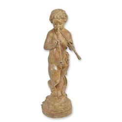 Casa Padrino Luxus Bronze Brunnen Knabe mit Doppelflöte Bronze / Ocker / Grün 30 x 50 x H. 102 cm - Gartenbrunnen - Wasserspiel - Garten Deko Casa Padrino Luxus Bronze Brunnen Knabe mit Doppelflöte Bronze / Ocker / Grün 30 x 50 x H. 102 cm - Gartenbrunnen - Wasserspiel - Garten Deko